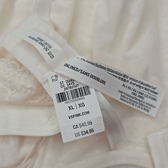 1272 NWT Wink Unlined Scoop Bra Sz XL Cream - Picture 4 of 5